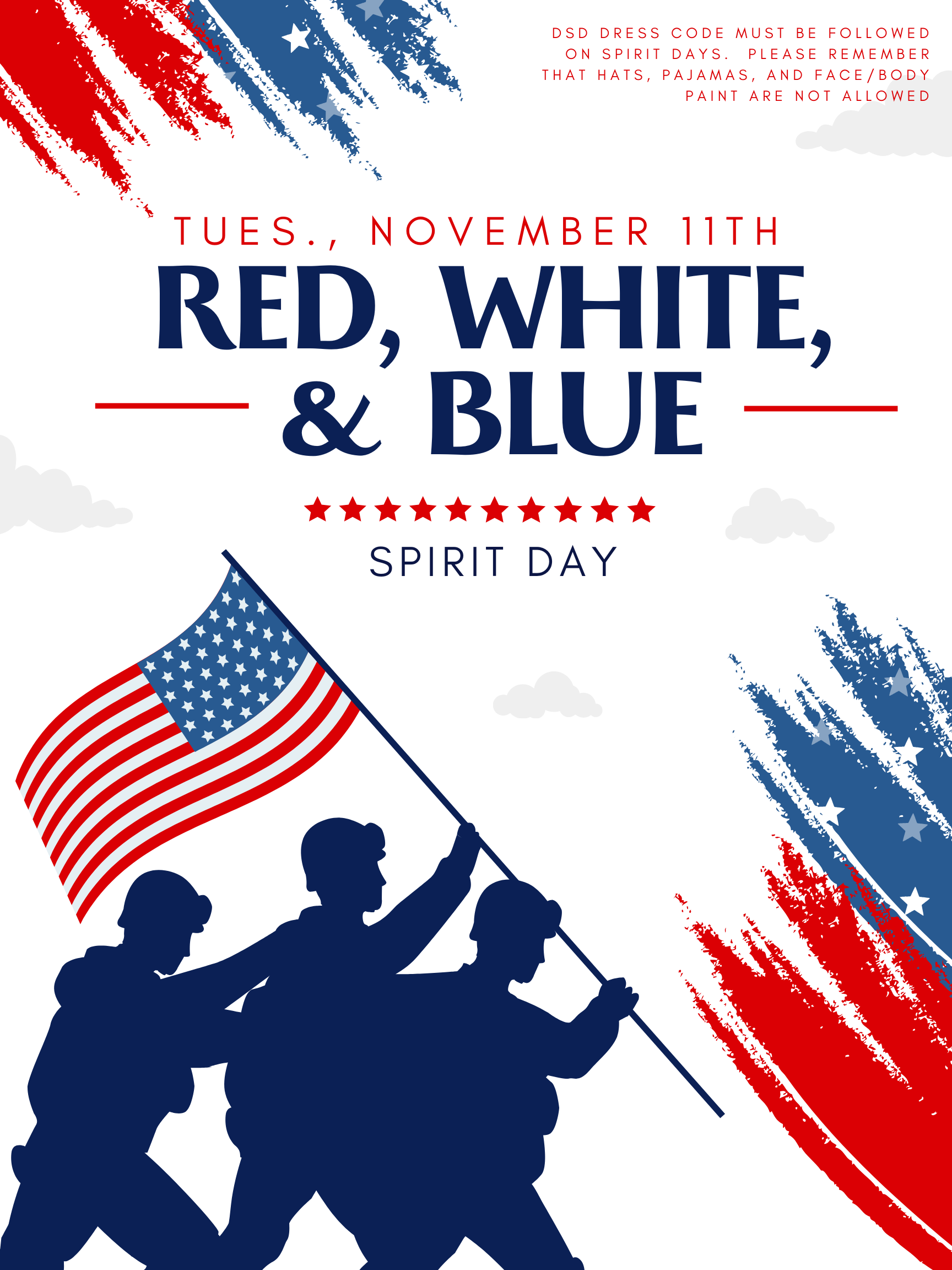 Red, White, & Blue Day - Tuesday (11/11/25)